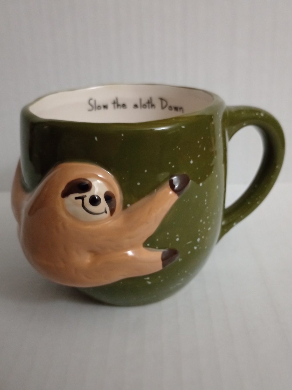 Mainstays Slow The Sloth Down Earthenware Mug Coffee Tea 18.94 Oz